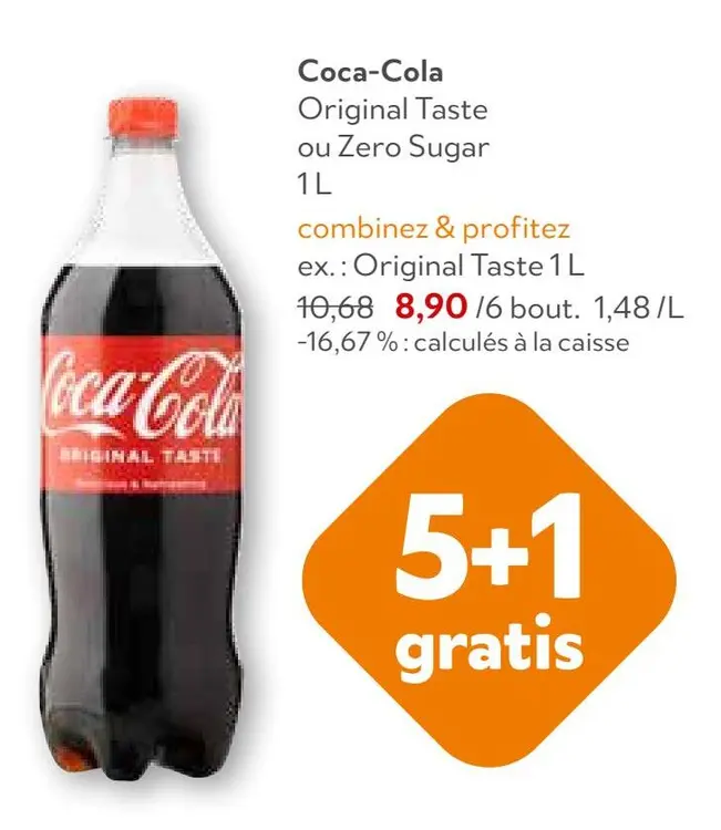 Offre: Coca-Cola Original Taste ou Zero Sugar