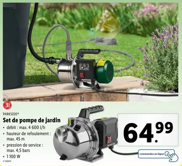Offre: Set de pompe de jardin