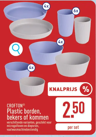 Promotie: Plastic borden, bekers of kommen