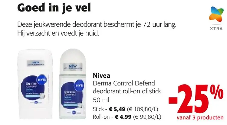 Aanbieding: Derma Control Defend deodorant roll-on of stick