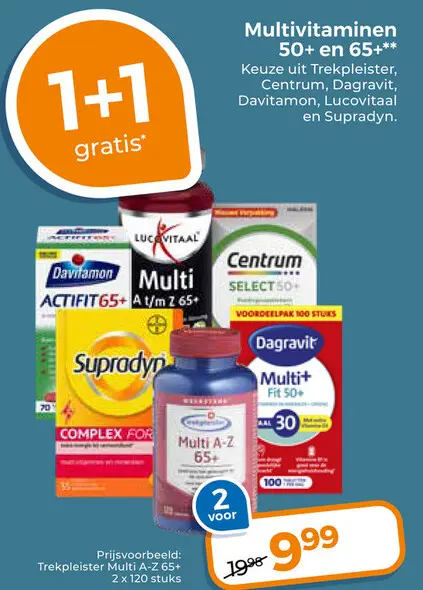Aanbieding: Multivitaminen 50+ en 65+