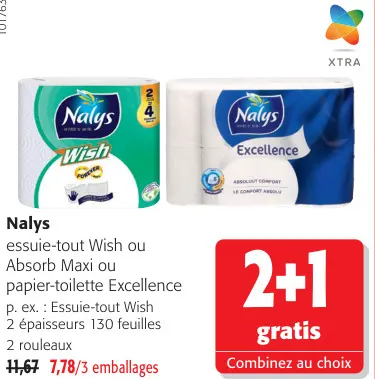 Offre: Nalys essuie-tout Wish ou Absorb Maxi 