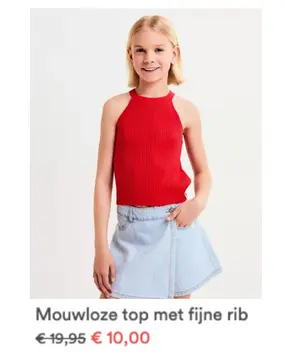Aanbieding: Mouwloze top met fijne rib