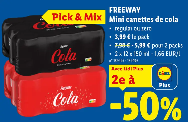 Offre: Mini canettes de cola
