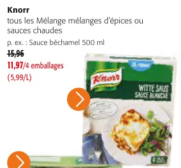 Offre: Knorr sauces