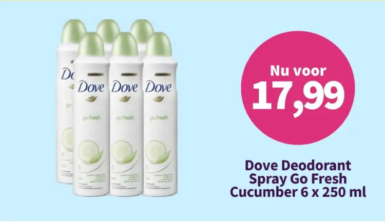 Aanbieding: Dove Deodorant Spray Go Fresh Cucumber
