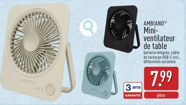 Offre: Mini-ventilateur de table