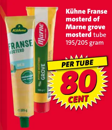 Aanbieding: Franse mosterd of grove mosterd tube