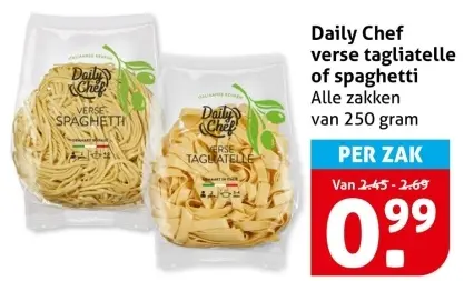Aanbieding: Verse tagliatelle of spaghetti