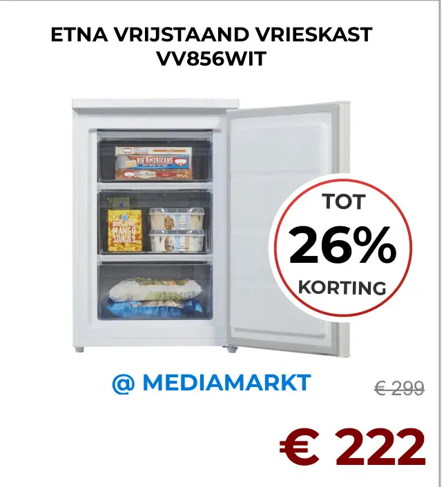 Aanbieding: Vrijstaand vrieskast vv856wit