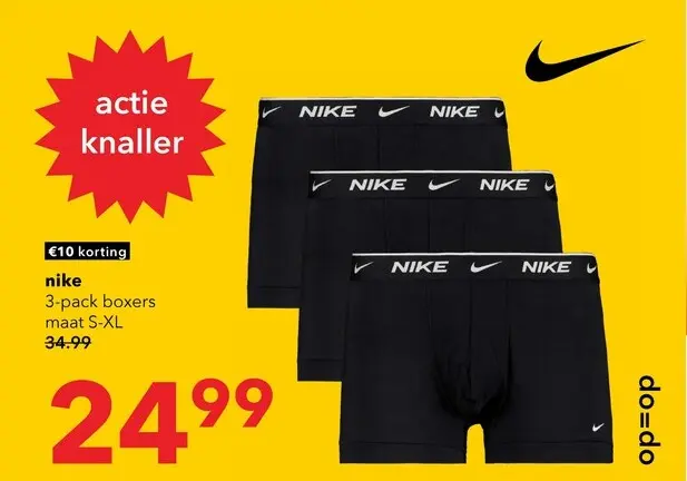 Aanbieding: Nike heren boxershorts zwart