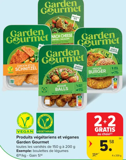 Offre: Produits végétariens et véganes