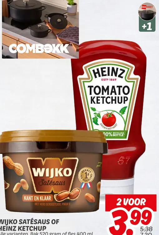 Aanbieding: Wijko satésaus of HEINZ ketchup