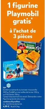 Offre: Iglo kombinos épinards ou tomate-mozzarella