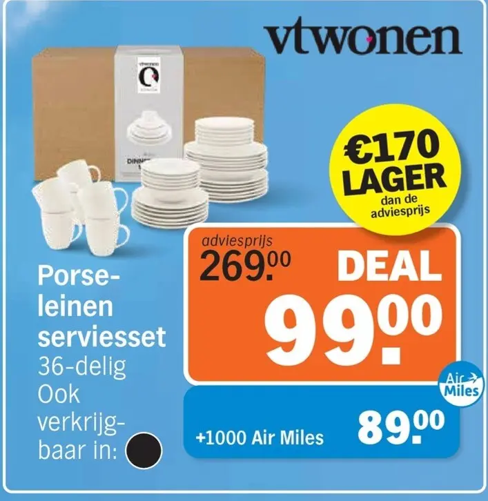 Aanbieding: vtwonen Porseleinen serviesset 36-delig