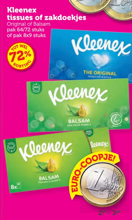 Aanbieding: Kleenex tissues of zakdoekjes