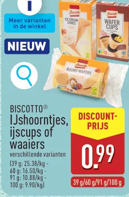 Promotie: IJshoorntjes, ijscups of waaiers