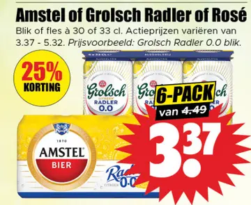 Aanbieding: Amstel of Grolsch Radler of Rosé