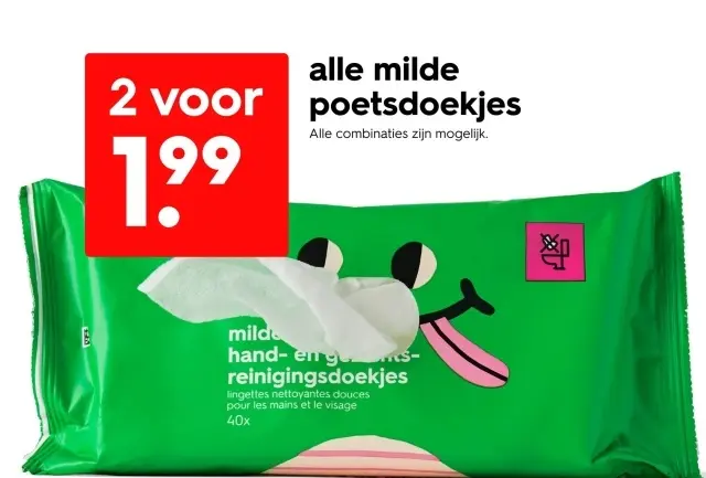 Aanbieding: milde poetsdoekjes