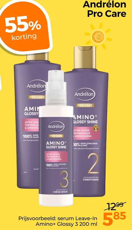 Aanbieding: Andrélon Pro Care Amino+ Glossy Shine