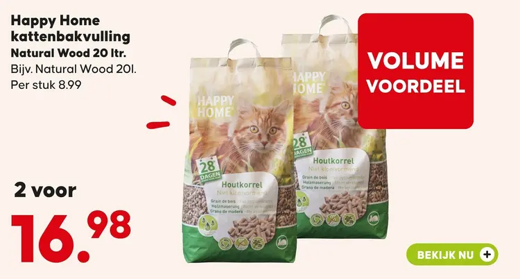 Aanbieding: kattenbakvulling Natural Wood