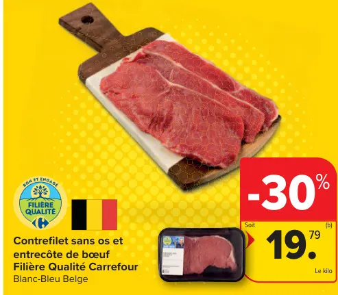 Offre: Contrefilet sans os et entrecôte de bœuf