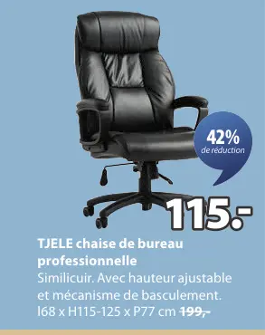 Offre: TJELE chaise de bureau professionnelle