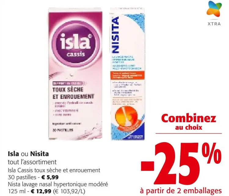 Offre: Tout l'assortiment Isla ou Nisita