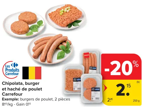 Offre: Chipolata, burger et haché de poulet