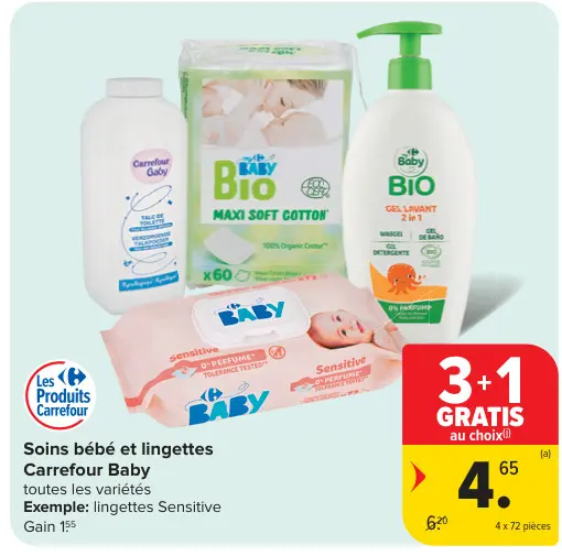 Offre: Soins bébé et lingettes