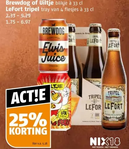 Aanbieding: Brewdog of Uiltje blikje LeFort tripel
