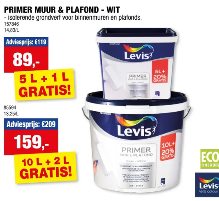 Promotie: Primer muur & plafond - wit