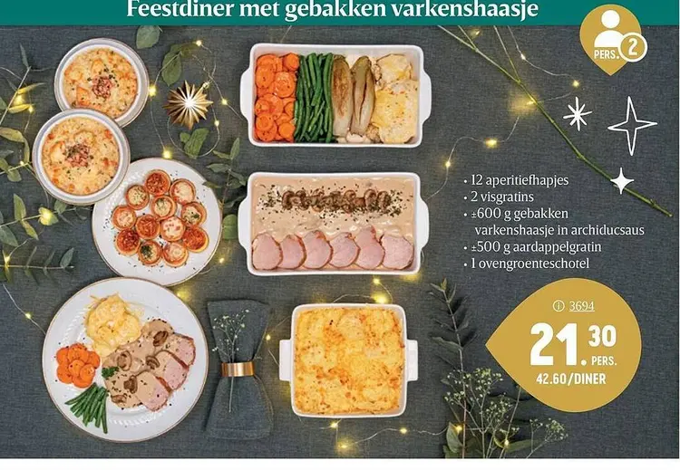 Promotie: Feestdiner met gebakken varkenshaasje