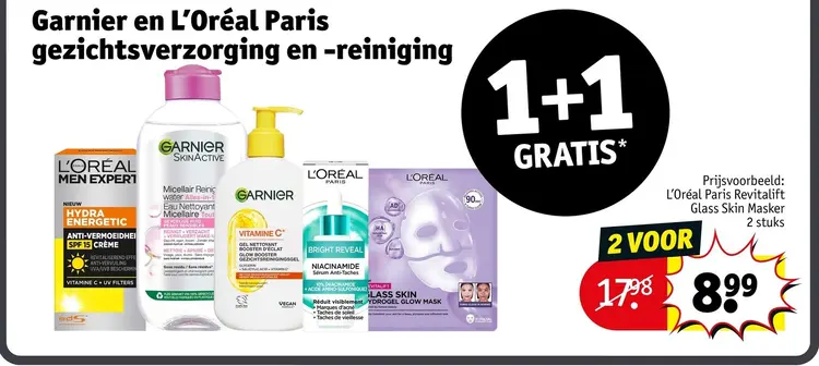 Aanbieding: Garnier en L'Oréal Paris gezichtsverzorging en -reiniging