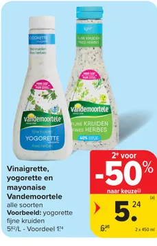 Aanbieding: Vinaigrette, yogorette en mayonaise