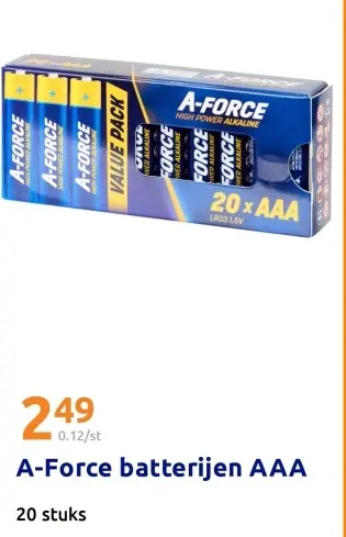 Aanbieding: A-force batterijen AAA
