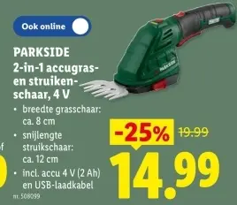 Promotie: 2-in-1 accugras- en struikenschaar