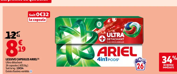 Promotie: Lessive capsules Ariel