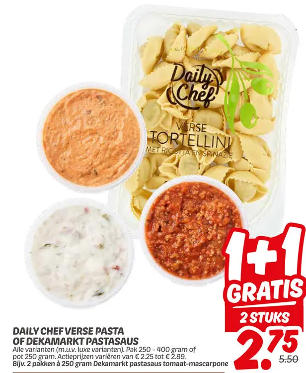Aanbieding: Verse pasta of pastasaus