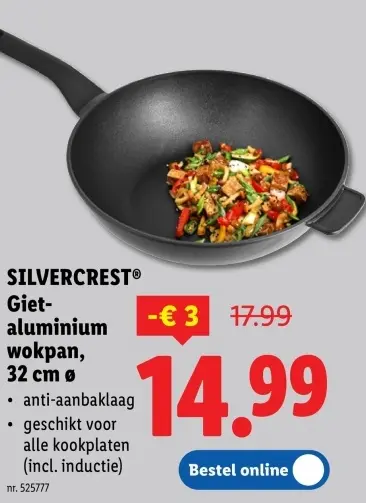 Promotie: Gietaluminium wokpan