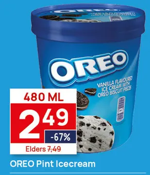 Aanbieding: Oreo Pint Ice Cream 480ml