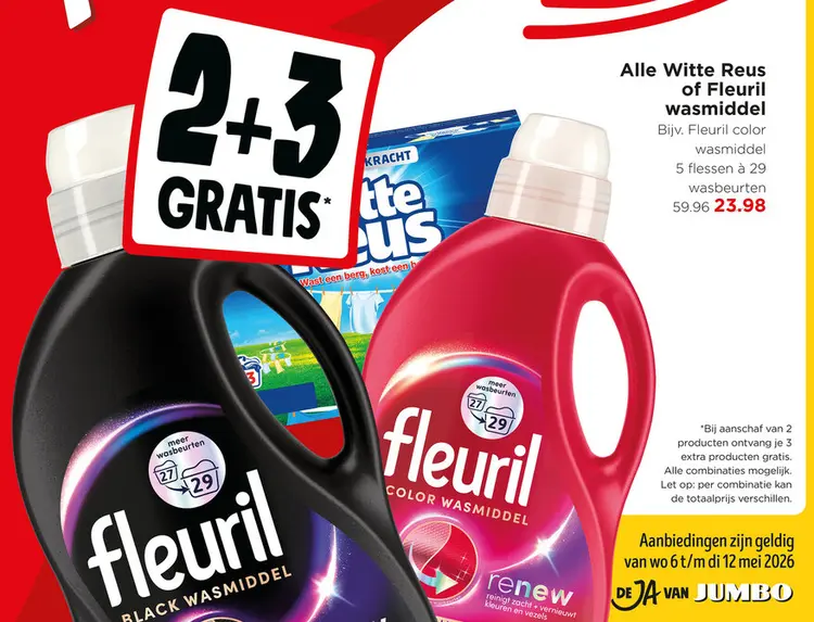 Aanbieding: Witte Reus of Fleuril wasmiddel