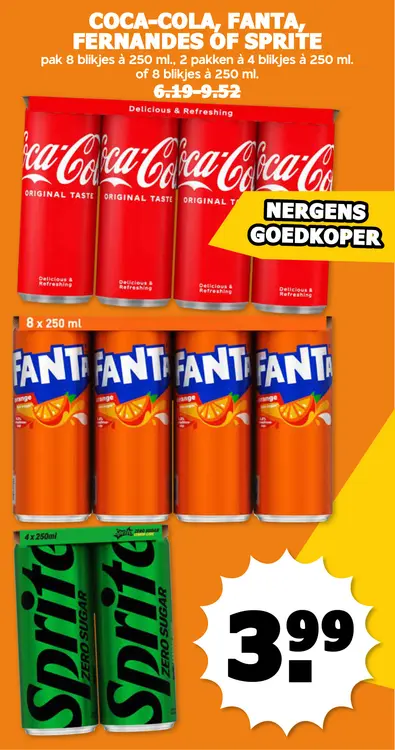 Aanbieding: Coca-Cola, Fanta, Sprite