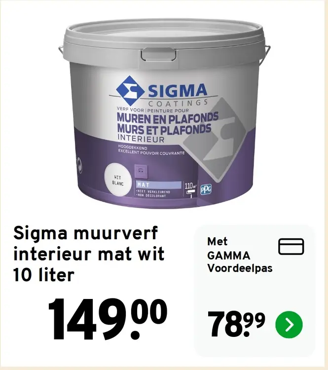 Aanbieding: Sigma muurverf interieur mat wit