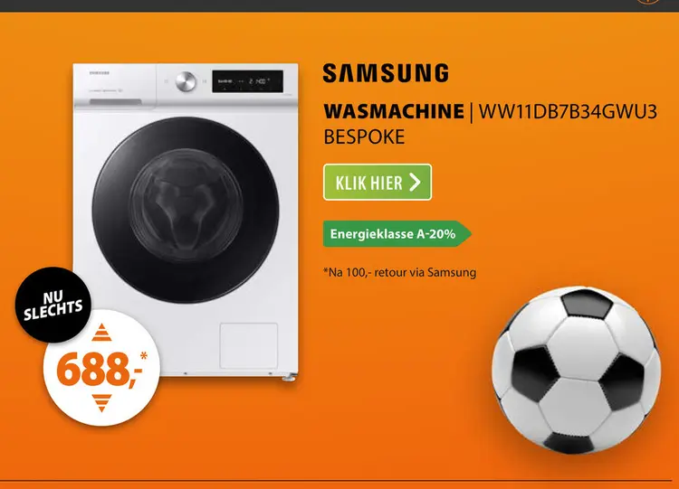 Aanbieding: Samsung BESPOKE SuperSpeed 7000-serie WW11DB7B34GW