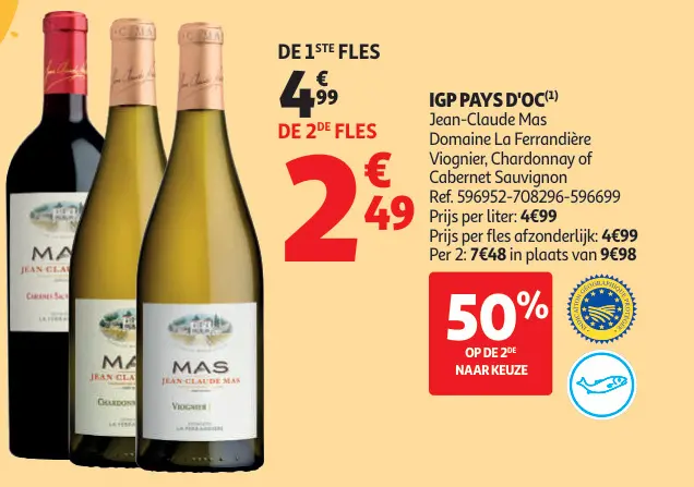 Promotie: Jean-Claude Mas Domaine La Ferrandière Igp Pays D'oc Viognier, Chardonnay Of Cabernet Sauvignon