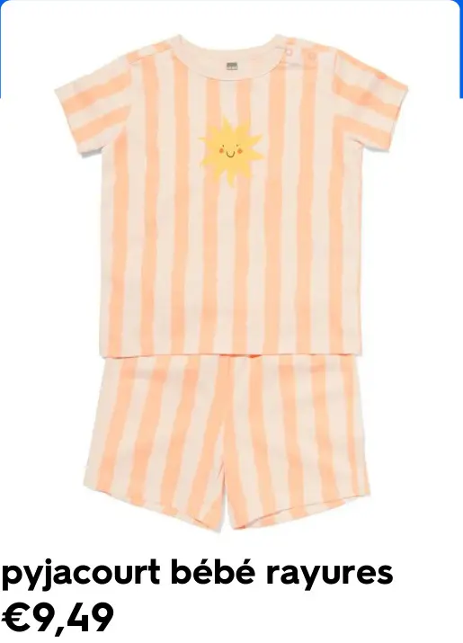 Offre: pyjacourt bébé rayures