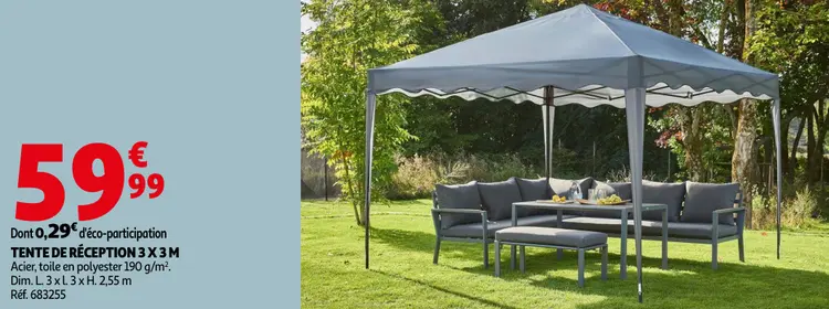 Promotie: Tente de réception 3 x 3 m
