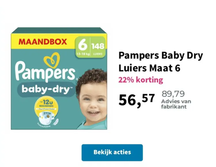 Promotie: Baby Dry Luiers Maat 6