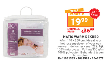 Aanbieding: MATIG WARM DEKBED